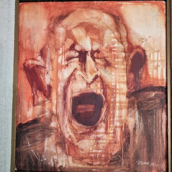 Maux 1959 Oil Painting Framed Abstract Expressionism Mid Century PostWar Art MCM - Picture 2 of 16